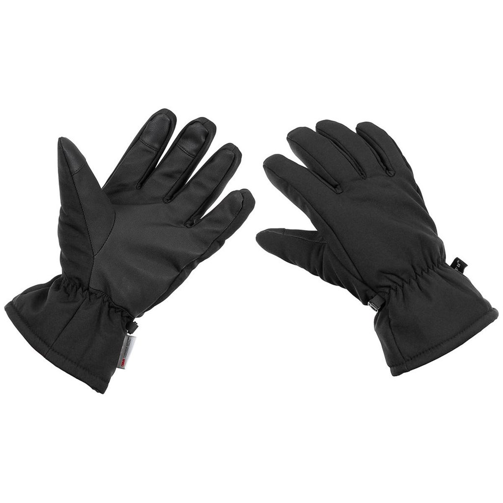 Levně Rukavice prstové zimní SOFTSHELL 3M™ Thinsulate™ ČERNÉ