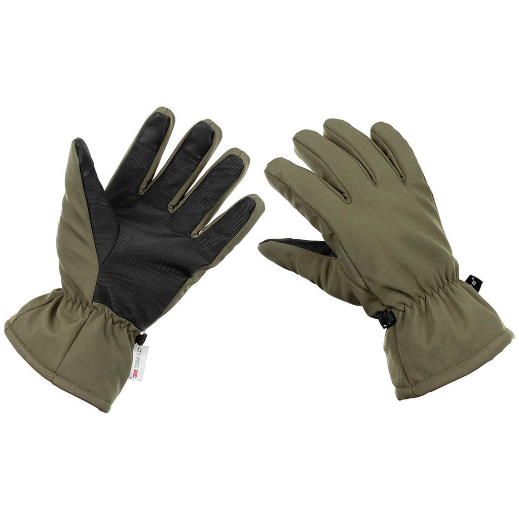 Levně Rukavice prstové zimní SOFTSHELL 3M™ Thinsulate™ ZELENÉ