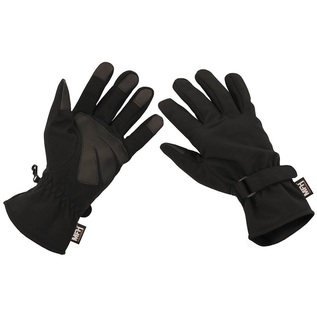 Levně Rukavice SOFTSHELL ČERNÉ