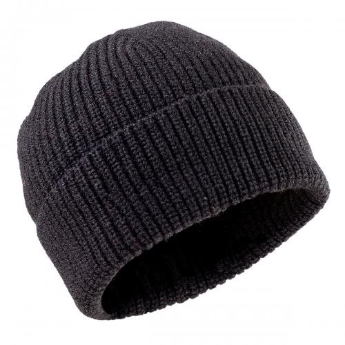 Levně Čepice zimní pletená CLASSIC MERINO vlna ČERNÁ