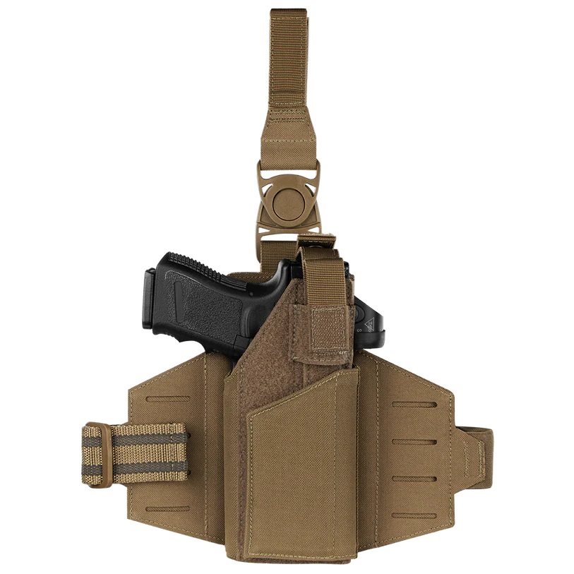 Levně CONDOR OUTDOOR pouzdro pistolové stehenní LCS RDS COYOTE BROWN