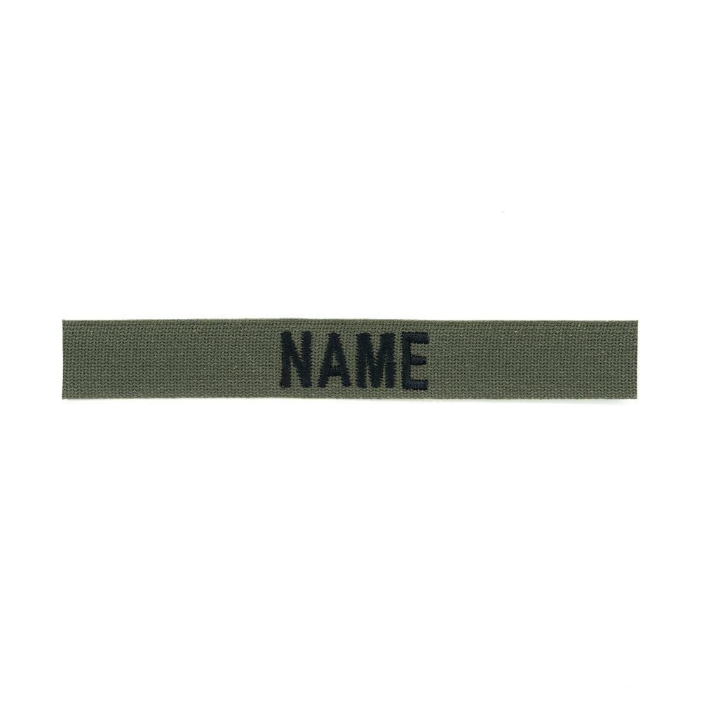 Levně MILITARY RANGE nášivka jmenovka 3x "NAME" černá nit OLIV