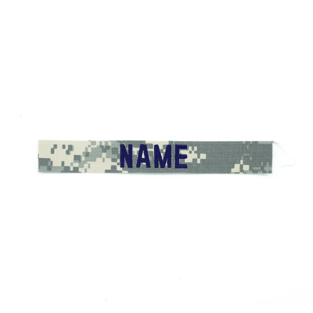 MILITARY RANGE nášivka jmenovka "NAME" 12,5 cm modrá nit VELCRO ACU DIGITAL