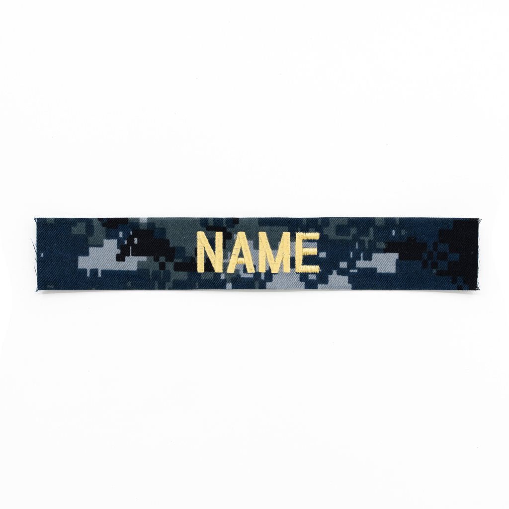 MILITARY RANGE nášivka jmenovka "NAME" zlatá niť DIGITAL NAVY