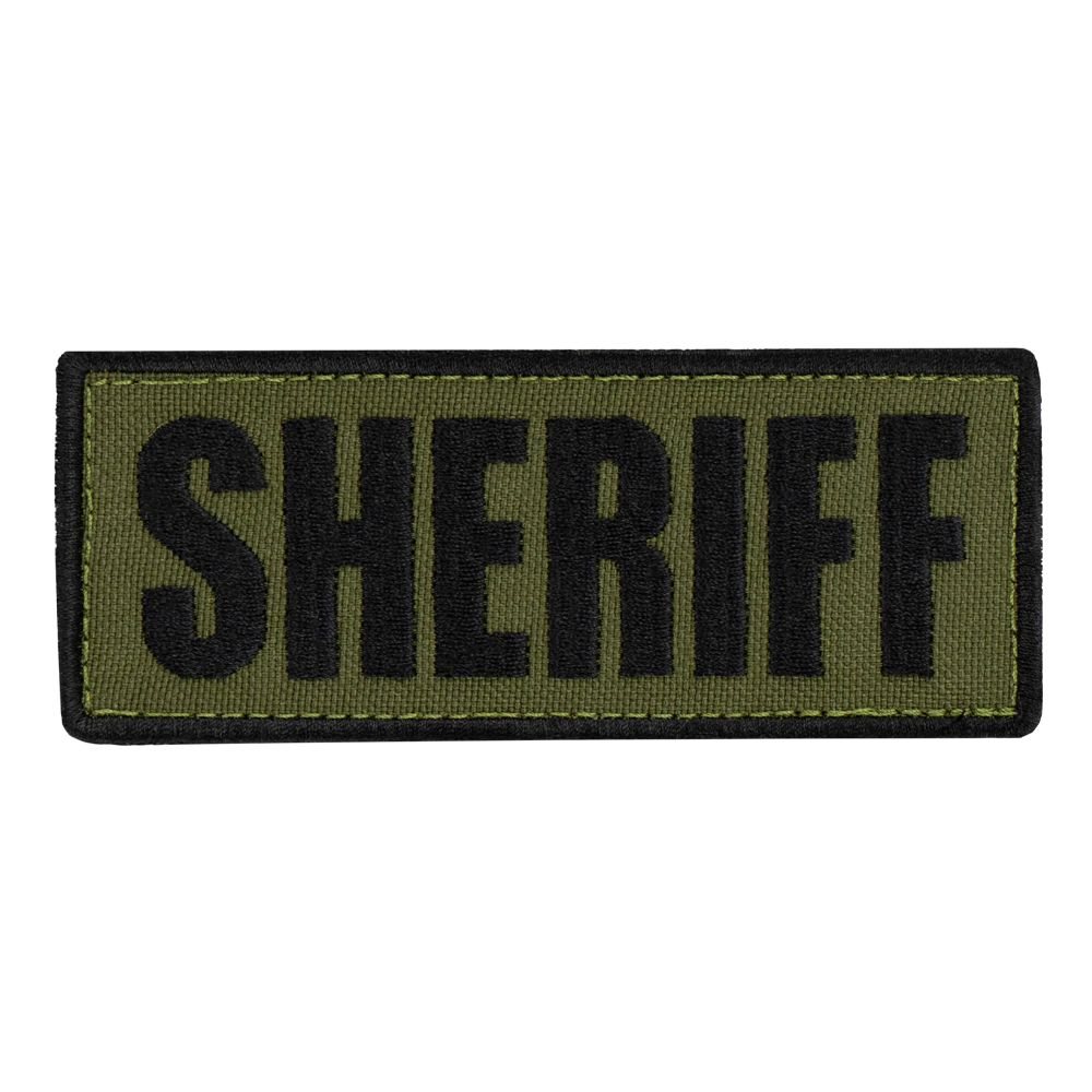Levně CONDOR OUTDOOR nášivka SHERIFF 12,7 x 5 cm ČERNÁ