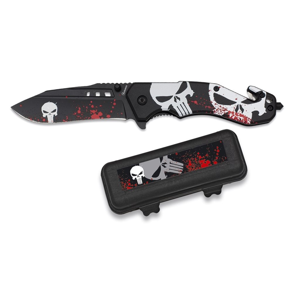 Levně Albainox nůž zavírací LEBKA PUNISHER s řezákem