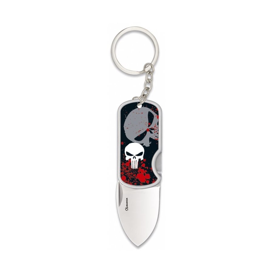 Levně Albainox nůž zavírací DOG TAG PUNISHER LEBKA přívěšek