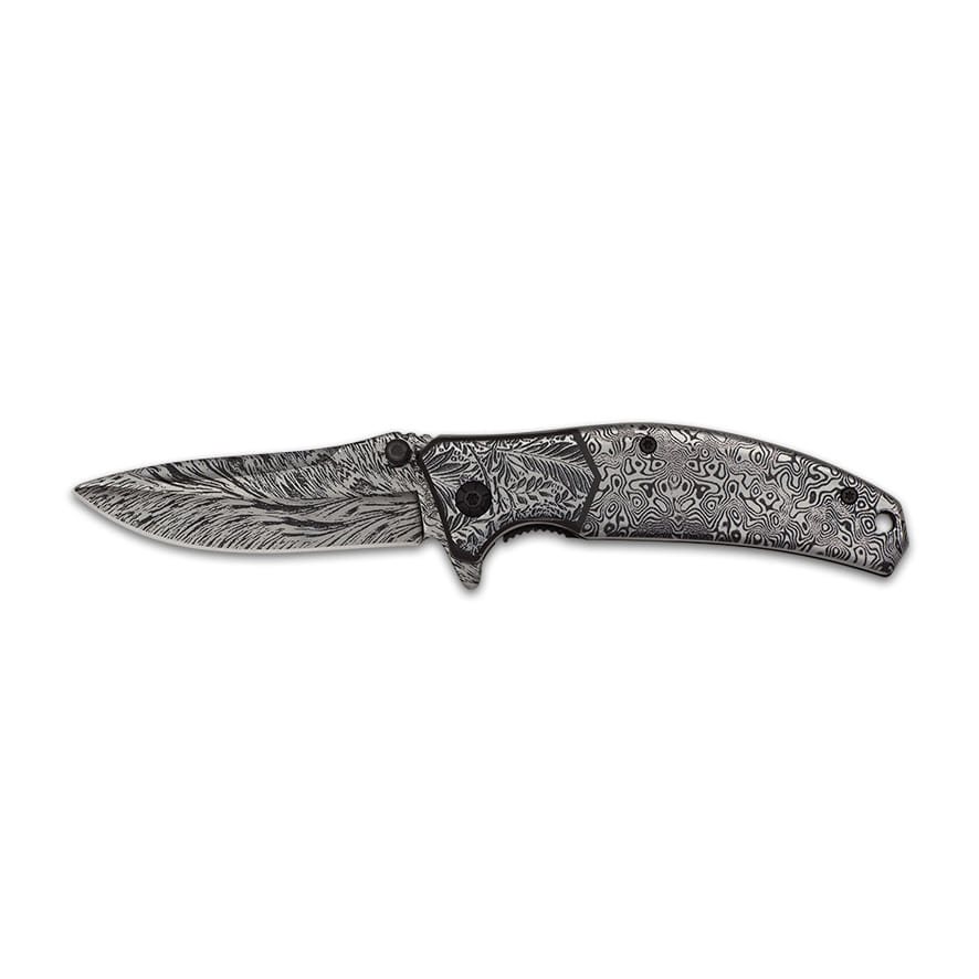 Levně Albainox nůž zavírací 3D DAMASCUS kombinované ostří