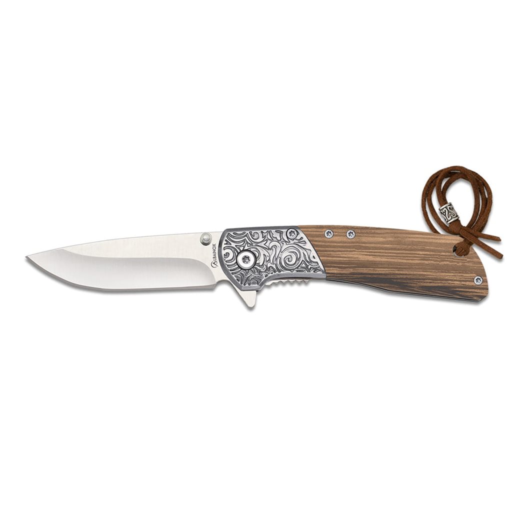 Levně Albainox nůž zavírací ZEBRA WOOD hladké ostří