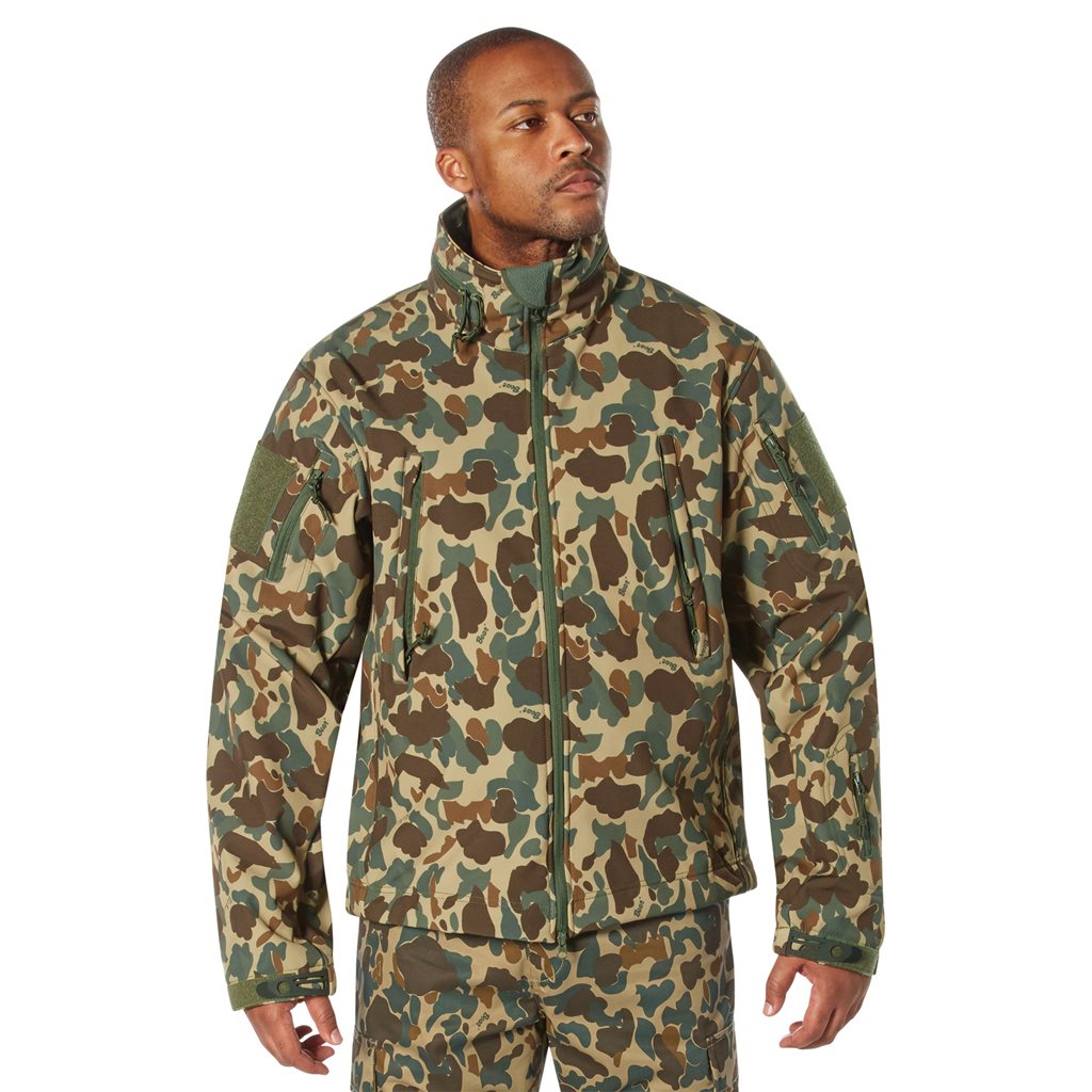 Levně Bunda TACTICAL s kapucí softshell FRED BEAR CAMO