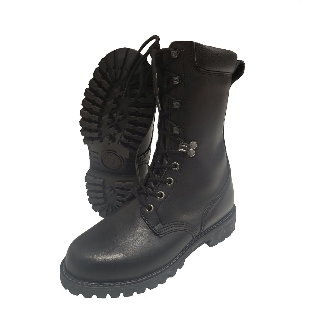 Levně Boty kožené vysoké FRANCOUZSKÉ GORE-TEX ČERNÉ