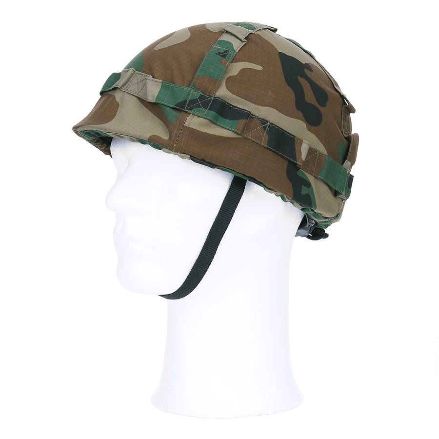 Levně FOSCO helma dětská plastová s maskáčovým potahem WOODLAND