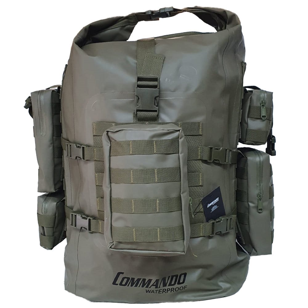 Levně Commando batoh ARMY-X-TREME 70l nepromokavý s kapsami ZELENÝ