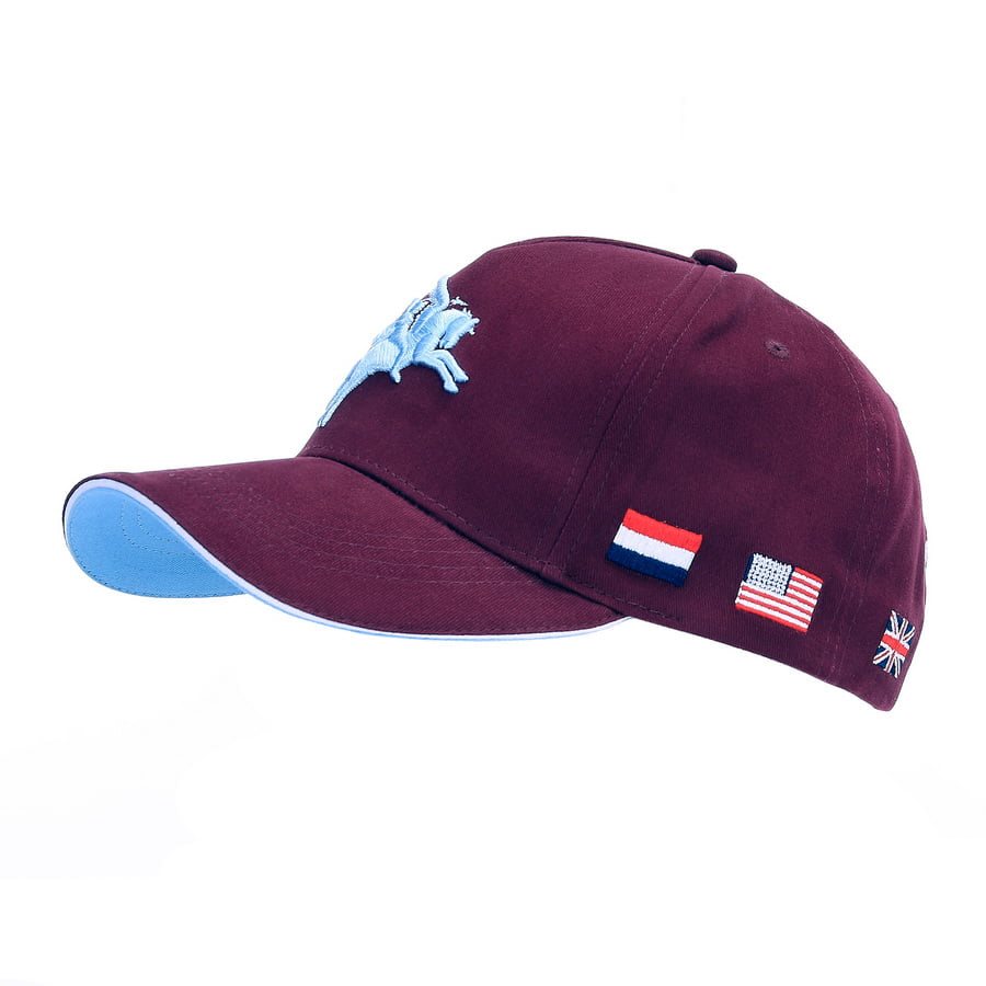 Levně FOSTEX čepice baseball PEGASUS s vlajkami po obvodu VÍNOVÁ