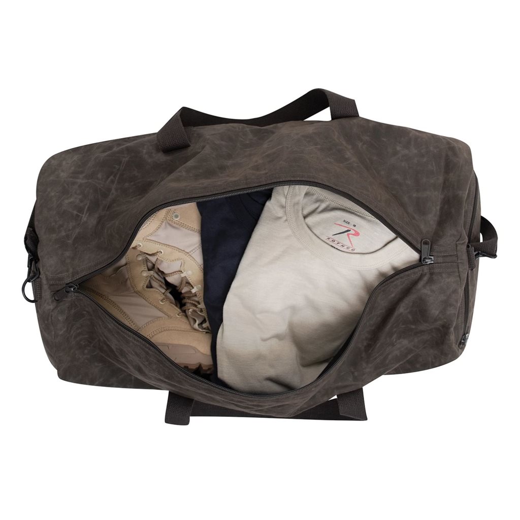 Taška WAXED DUFFLE BAG přes rameno 24" HNĚDÁ
