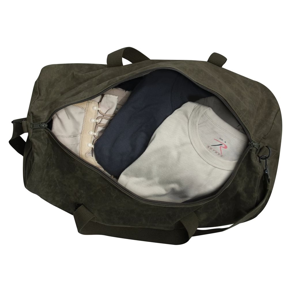 Taška WAXED DUFFLE BAG přes rameno 24" ZELENÁ