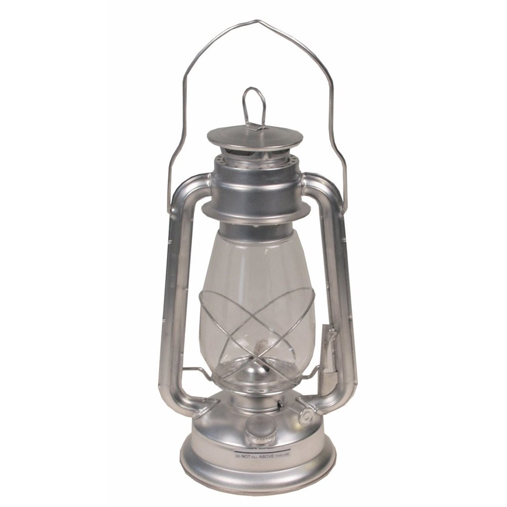 Levně MFH lampa petrolejová Zinek 28 cm STŘÍBRNÁ