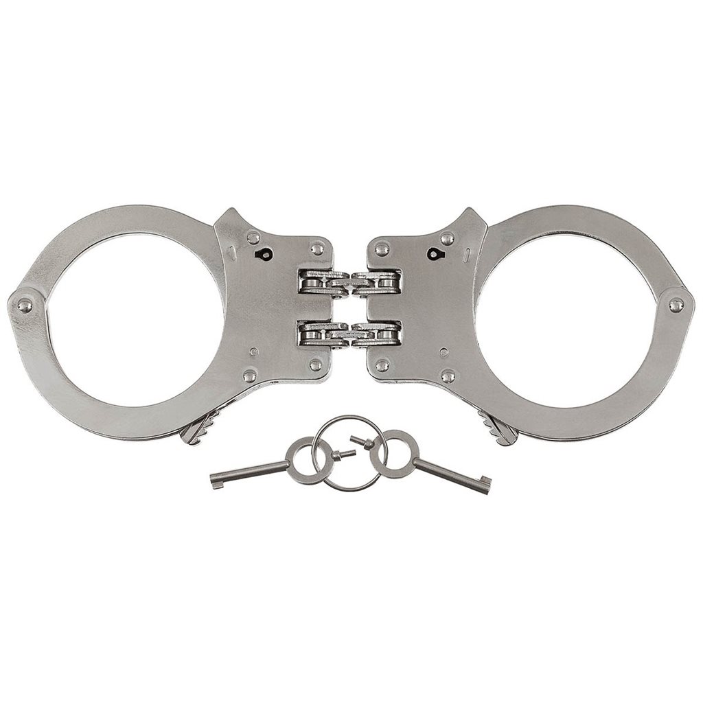 Levně MFH pouta policejní DOUBLE LOCK /řetěz/ STŘÍBRNÁ