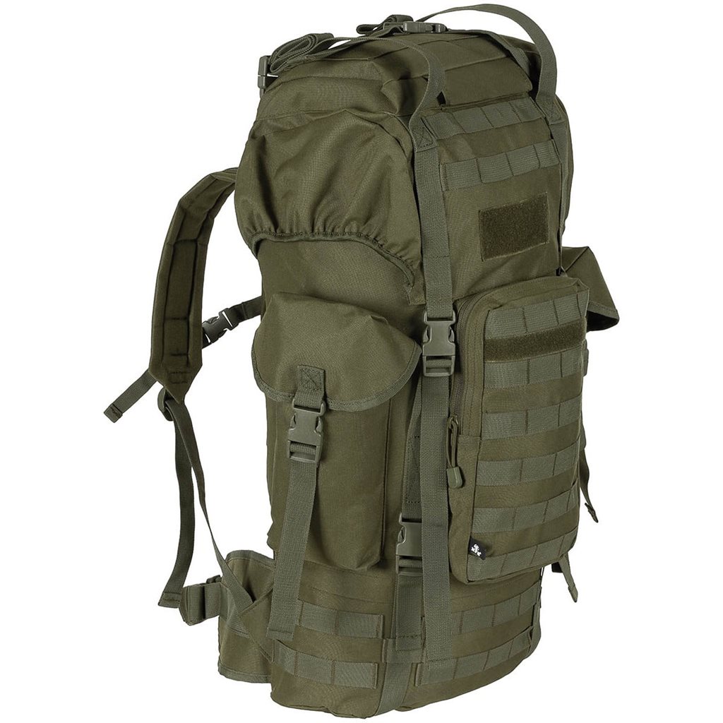 Levně MFH batoh bojový MOLLE 65l polstrovaný + ALU výztuha ZELENÝ