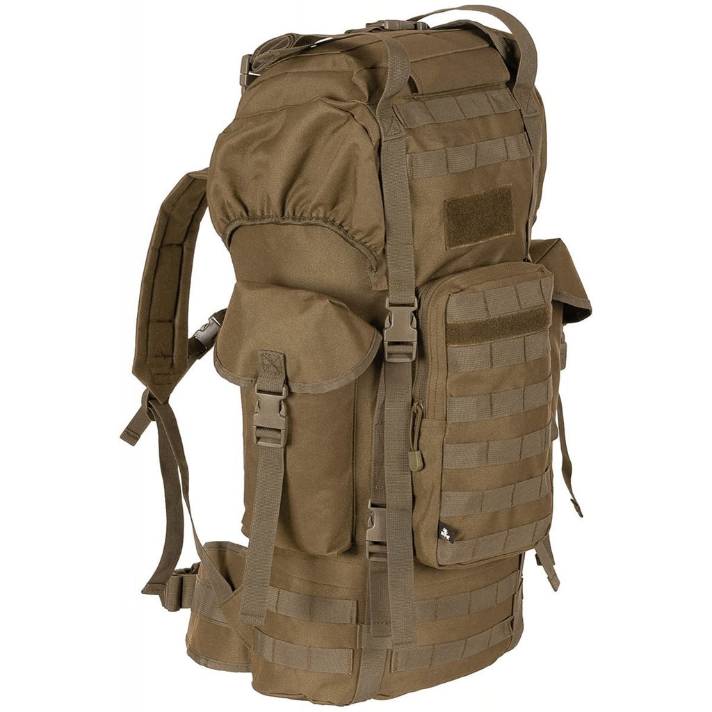 Levně MFH batoh bojový MOLLE 65l polstrovaný + ALU výztuha COYOTE