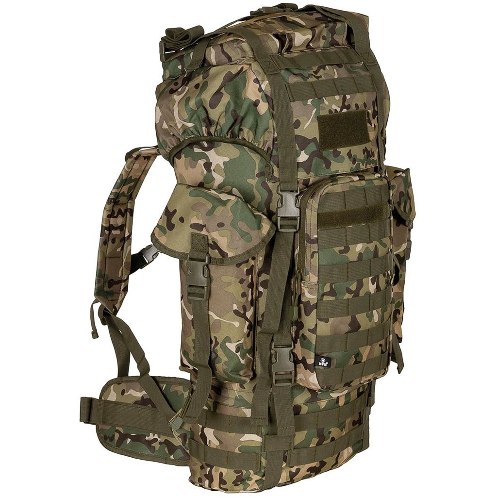 Levně MFH batoh bojový MOLLE 65l polstrovaný + ALU výztuha OPERATION CAMO