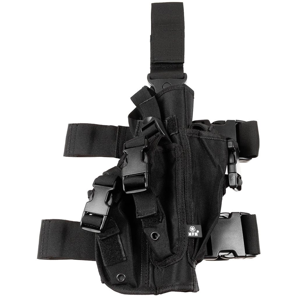 Levně MFH pouzdro na pistol a zásobníky stehenní pravé ČERNÉ
