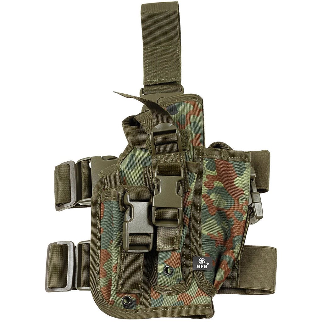 Levně MFH pouzdro na pistol a zásobníky stehenní pravé FLECKTARN
