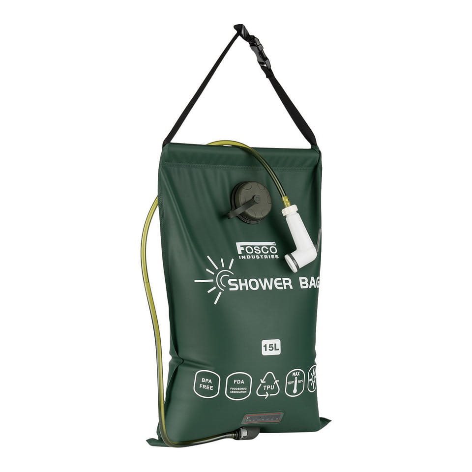 Levně FOSCO sprcha solární PREMIUM 15 litrů TPU ZELENÁ