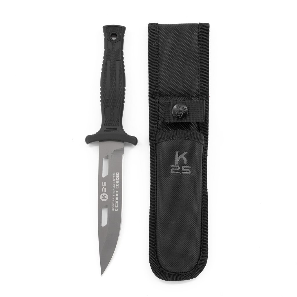 Levně Nůž K25 32193 pevná čepel ČERNÝ