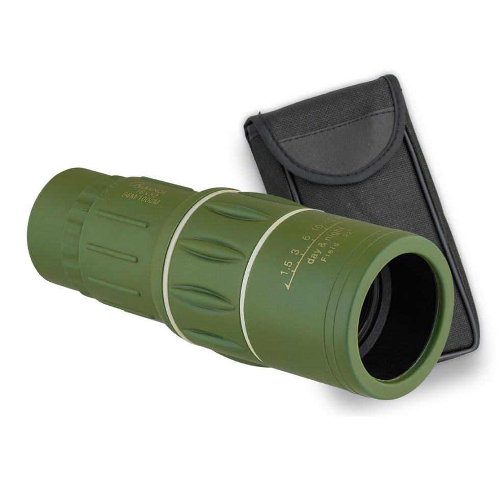 Levně Dalekohled monokulár 16 x 52 s pouzdrem ZELENÝ