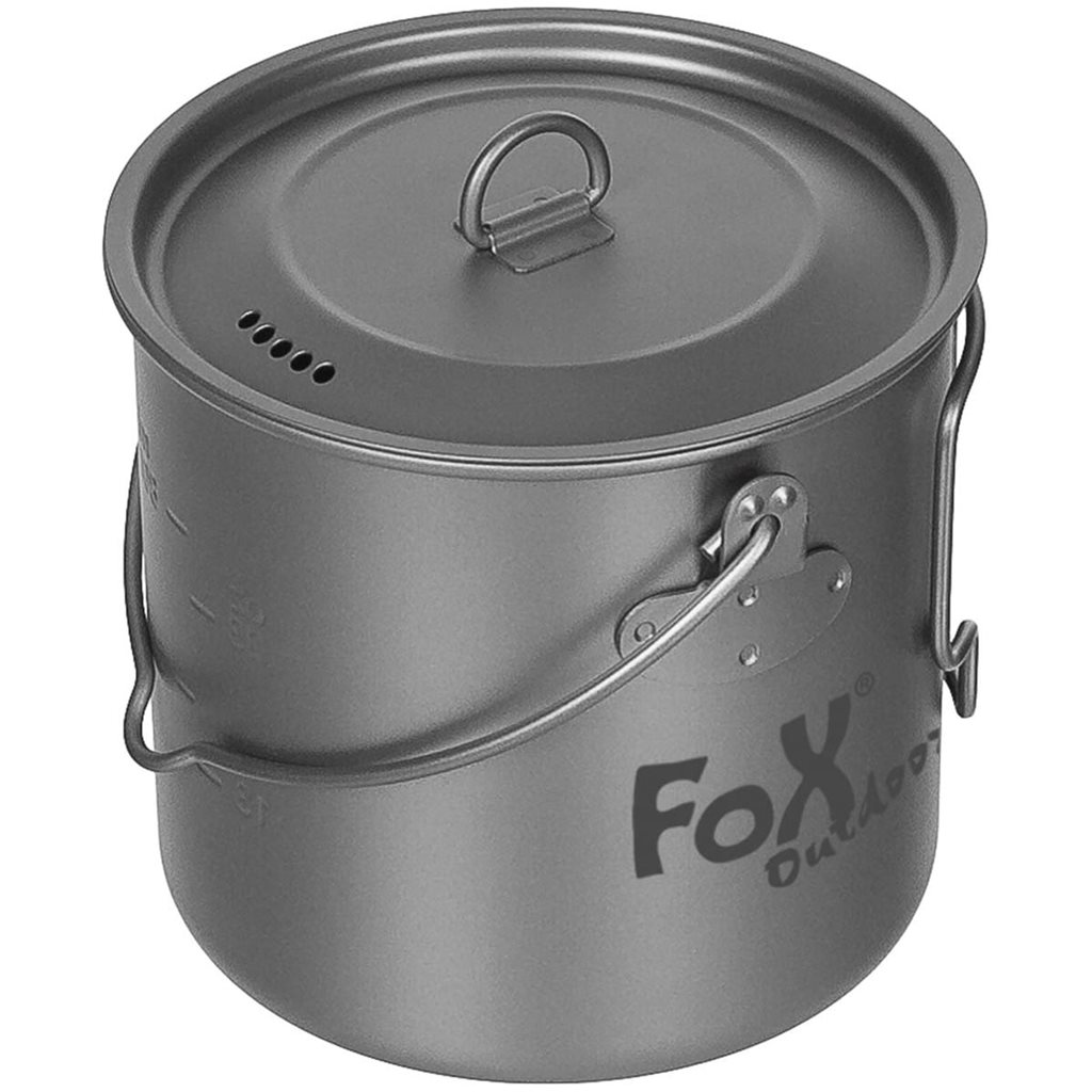 Levně FOX Outdoor hrnec FOX s pokličkou vysoký 1,1 l TITANOVÝ