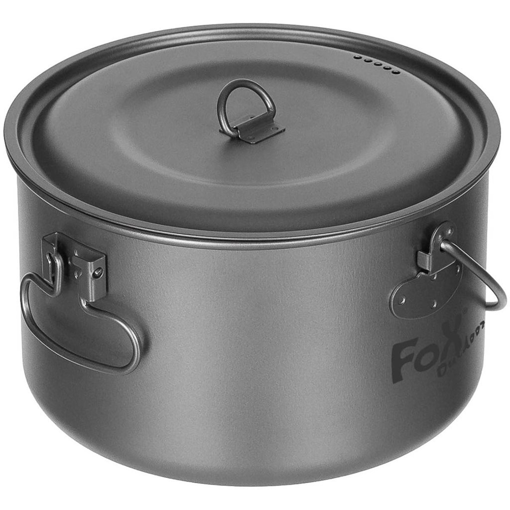 Levně FOX Outdoor hrnec FOX s pokličkou 1,95 l široký TITANOVÝ