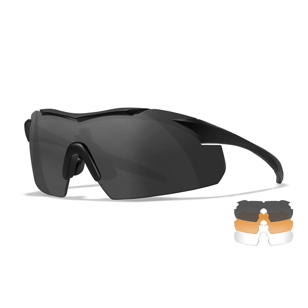 Levně WILEY X brýle střelecké WX VAPOR sada 3 skla ČERNÝ rám