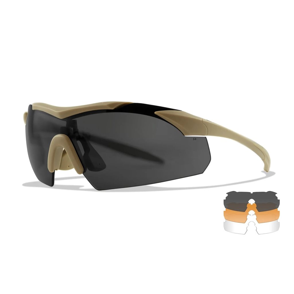 Levně WILEY X brýle střelecké WX VAPOR sada 3 skla TAN rám
