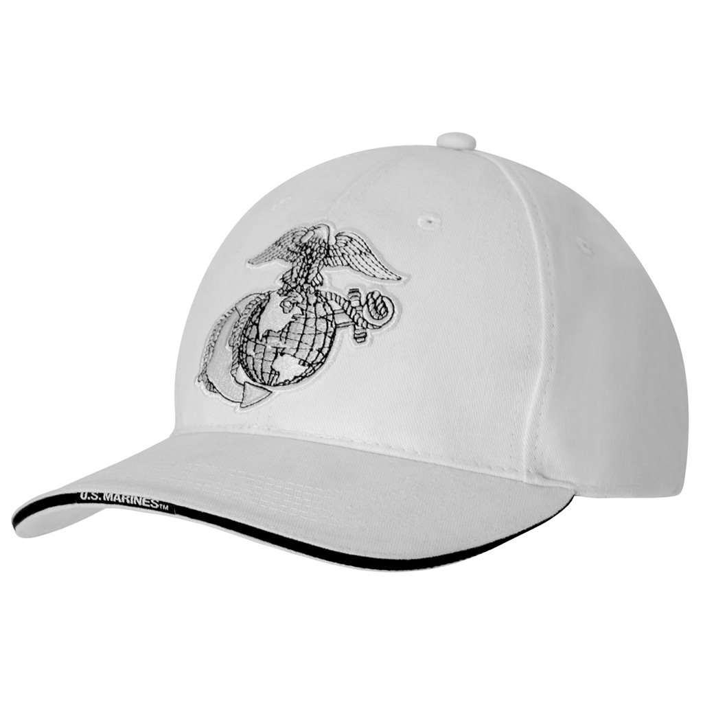ROTHCO čepice baseball USMC GLOBE & ANCHOR BÍLÁ