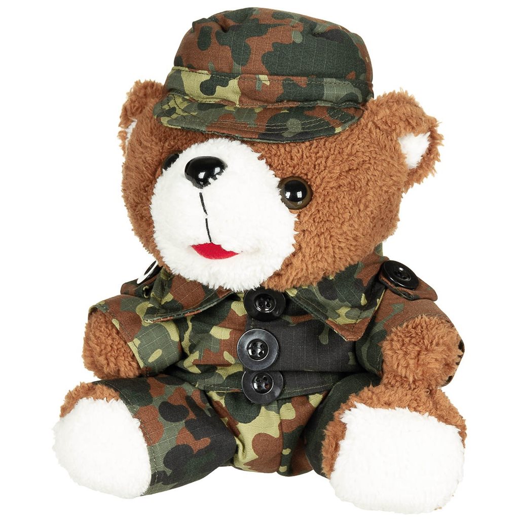 Levně MFH medvídek plyšový v oblečení 28 cm FLECKTARN