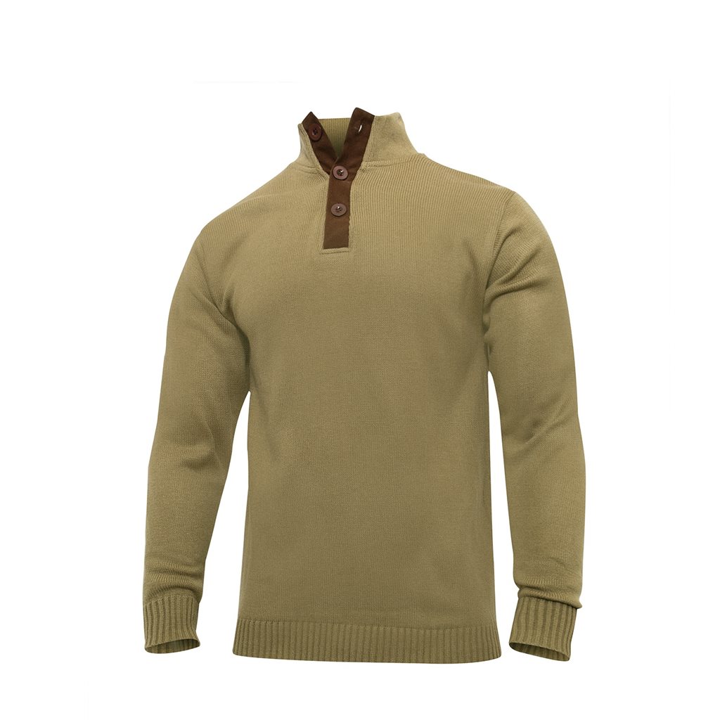 Levně Svetr 3 knoflíky KHAKI