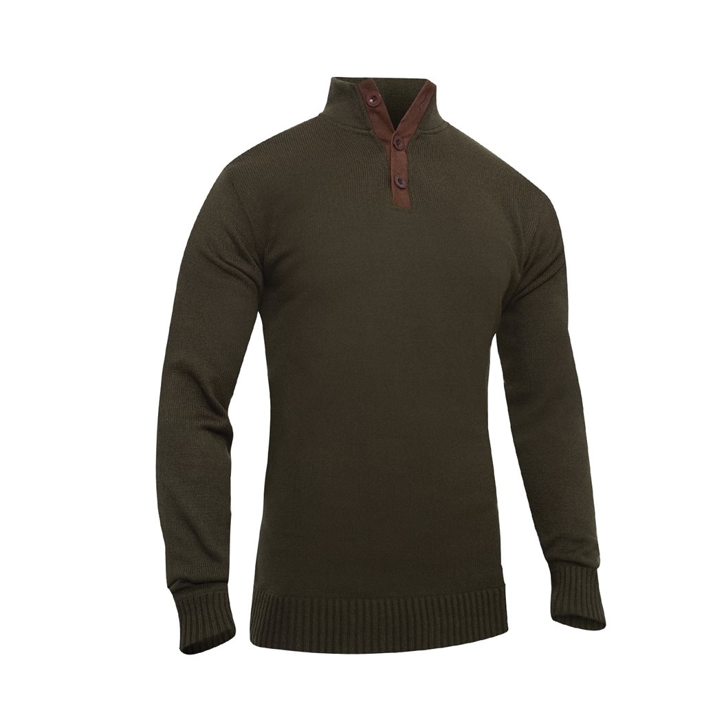 Levně Svetr 3 knoflíky ZELENÝ