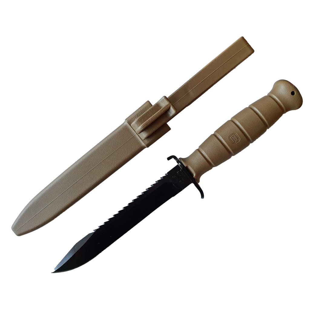 Levně Nůž RAKOUSKÝ GLOCK SURVIVAL FM81 s pilkou Dark Earth