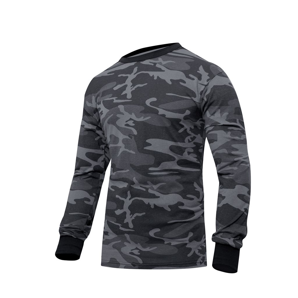 Levně Triko s dlouhým rukávem BLACK CAMO