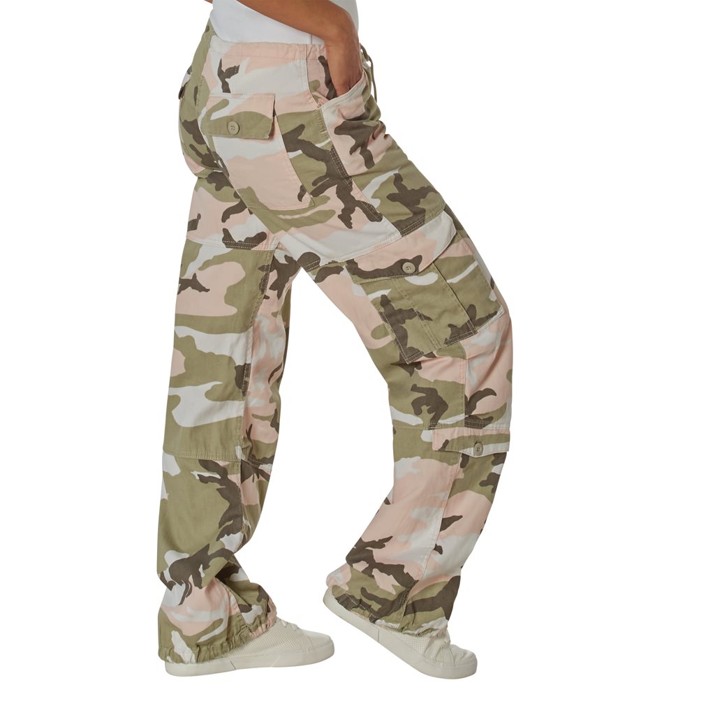Levně Kalhoty dámské VINTAGE PINK CAMO