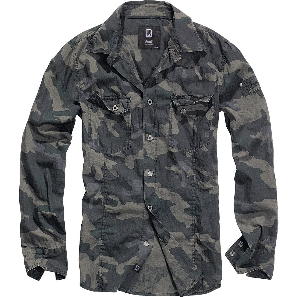 Levně Košile SLIM DARK CAMO