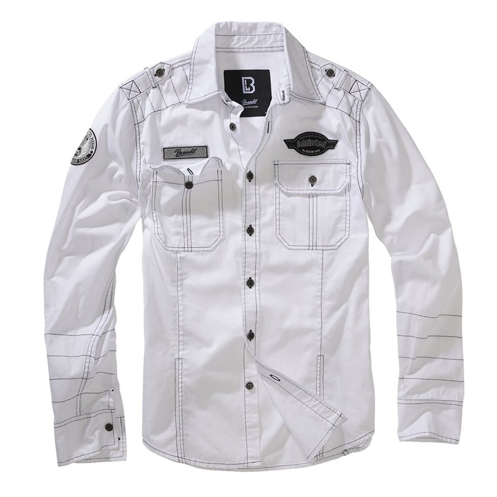 Levně Košile LUIS VINTAGE dlouhý rukáv OLD WHITE