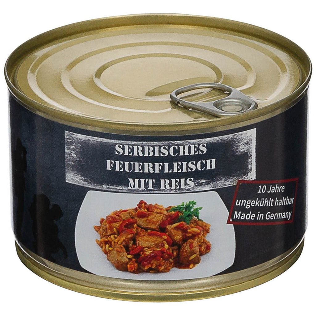 Levně Maso na srbský způsob s rýží v plechovce 400 g