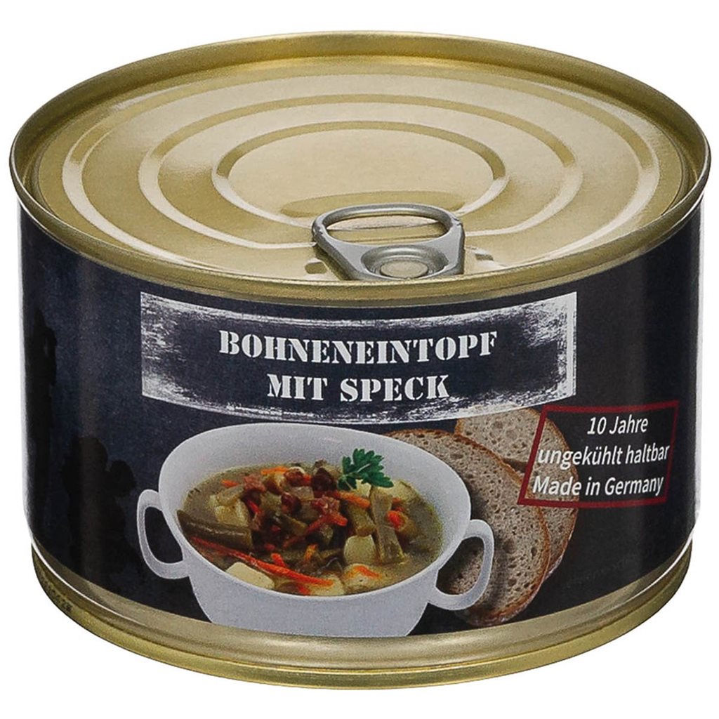 Levně Dušené fazolky se slaninou a zeleninou v plechovce 400 g