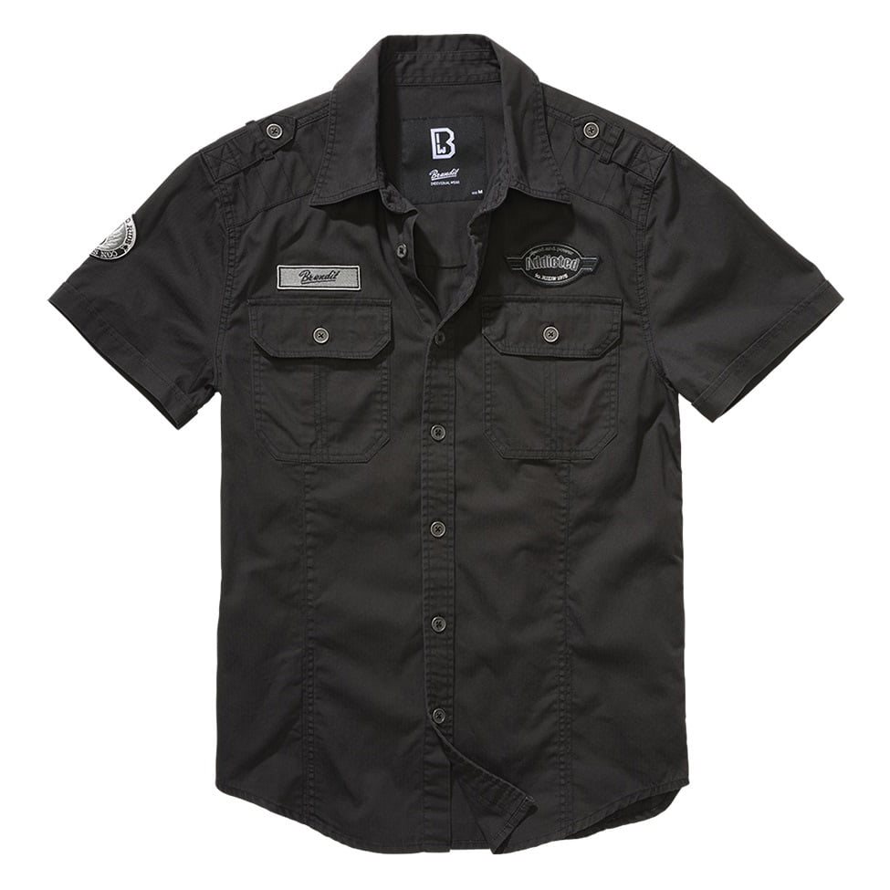 Košile LUIS VINTAGE krátký rukáv ČERNÁ vel. S