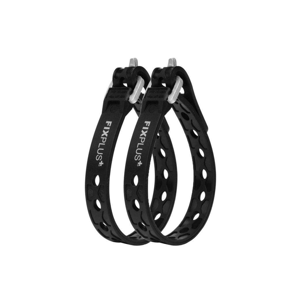 Levně Pásek stahovací gumový FIXPLUS SLIM FIT 23 cm 2 ks ČERNÝ
