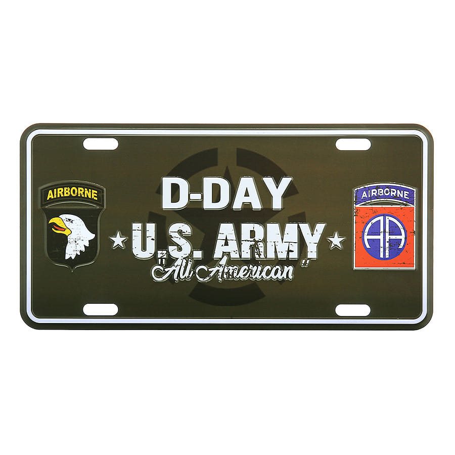 Levně Cedule plechová D-DAY U.S. ARMY na auto