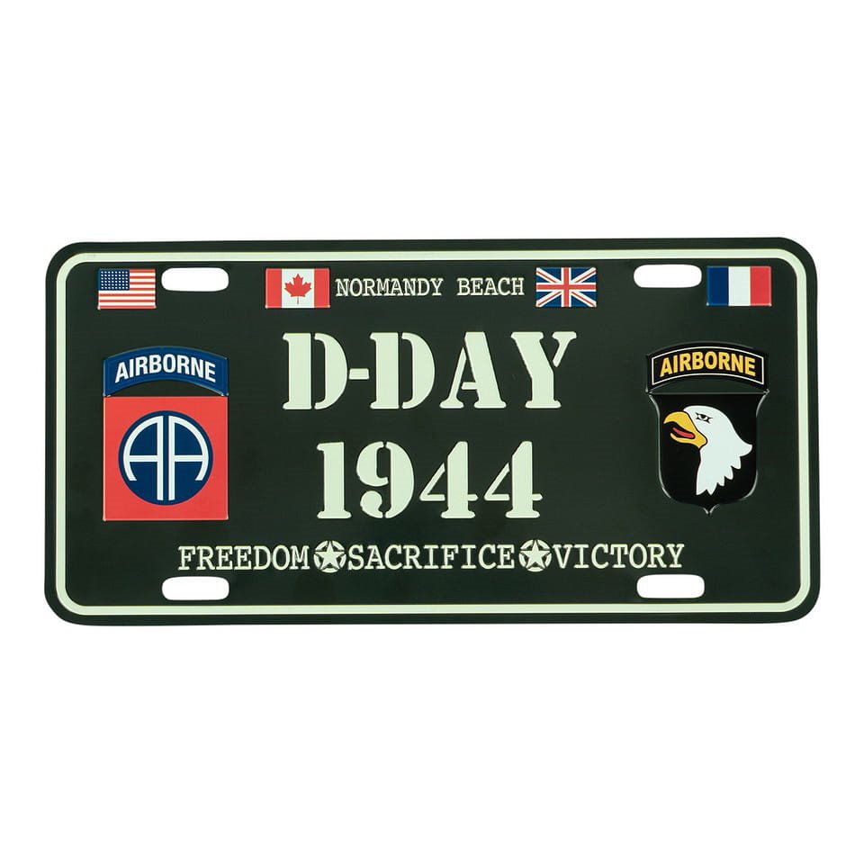 Levně Cedule plechová D-DAY 1944 na auto