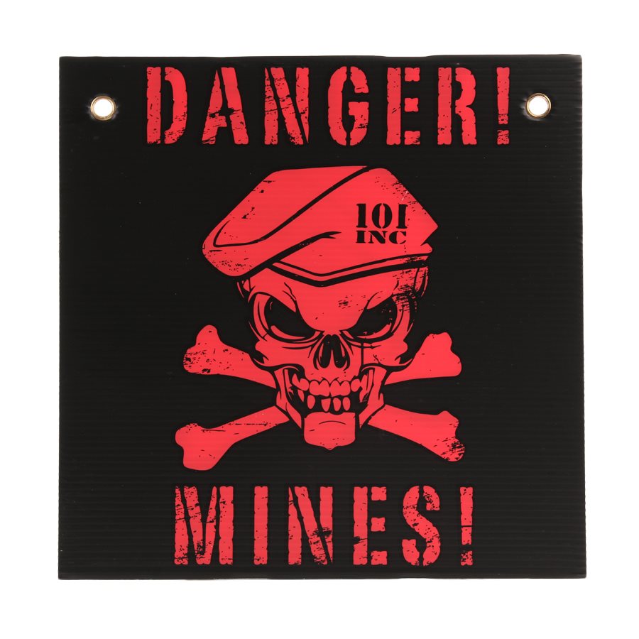 Levně 101INC cedule plastová DANGER! MINES! ČERNO/ČERVENÁ